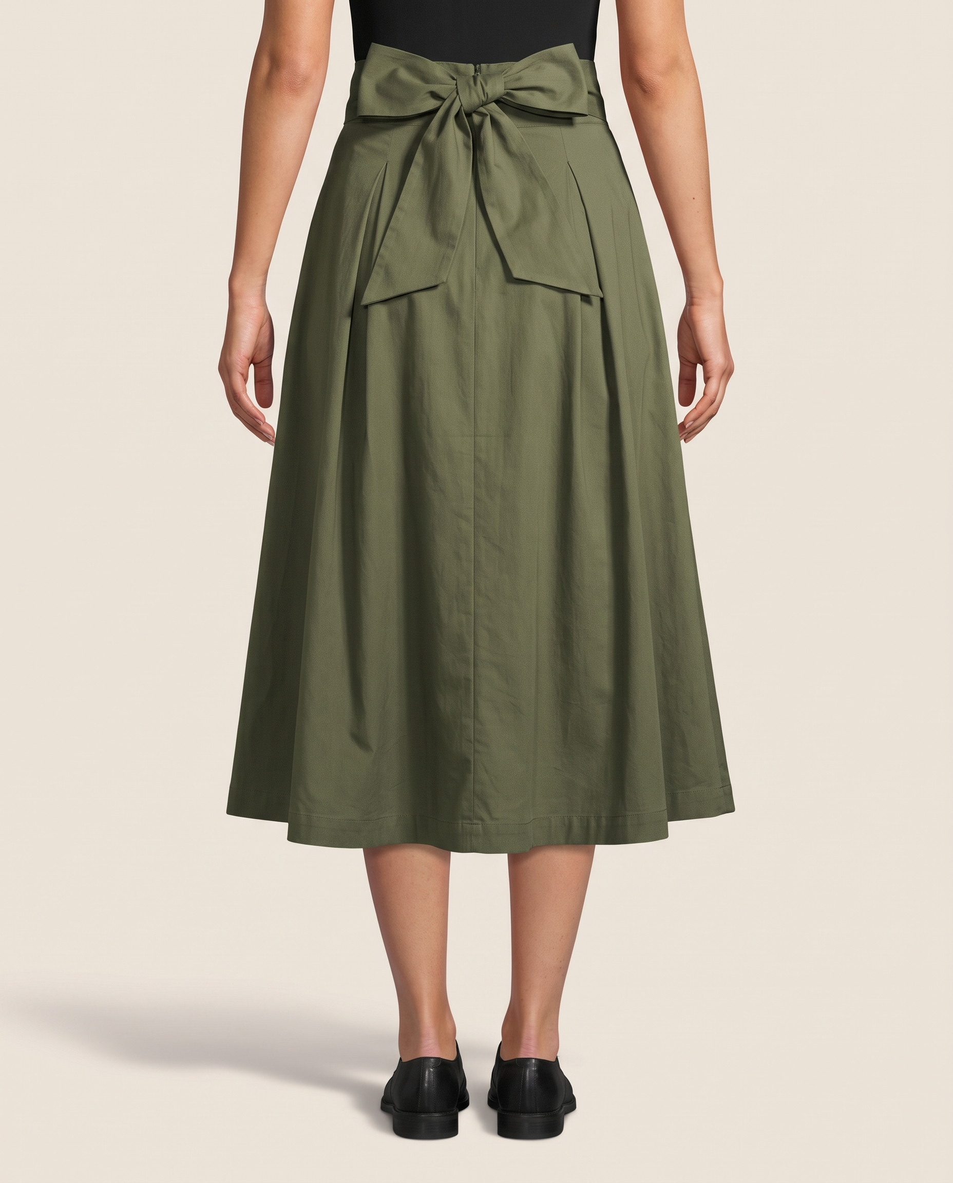 Solid Swing Maxi Skirt — back view