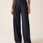 Striped Pleated Trousers with High Waist – primary product view
