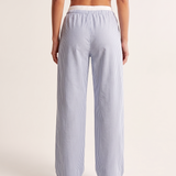 Striped Wide Leg Trousers with Woven Finish – alternate product view