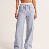 Striped Wide Leg Trousers with Woven Finish – primary product view