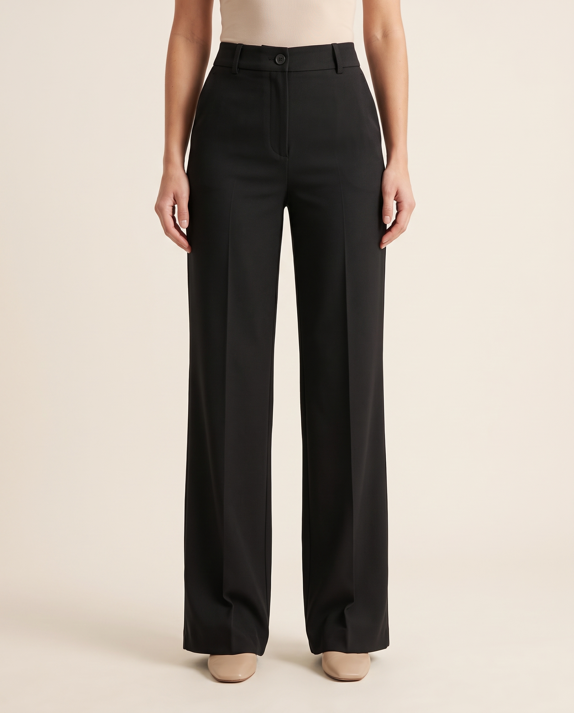Tailored Straight-Cut Pants — front view