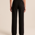 Tailored Straight-Cut Pants — back view