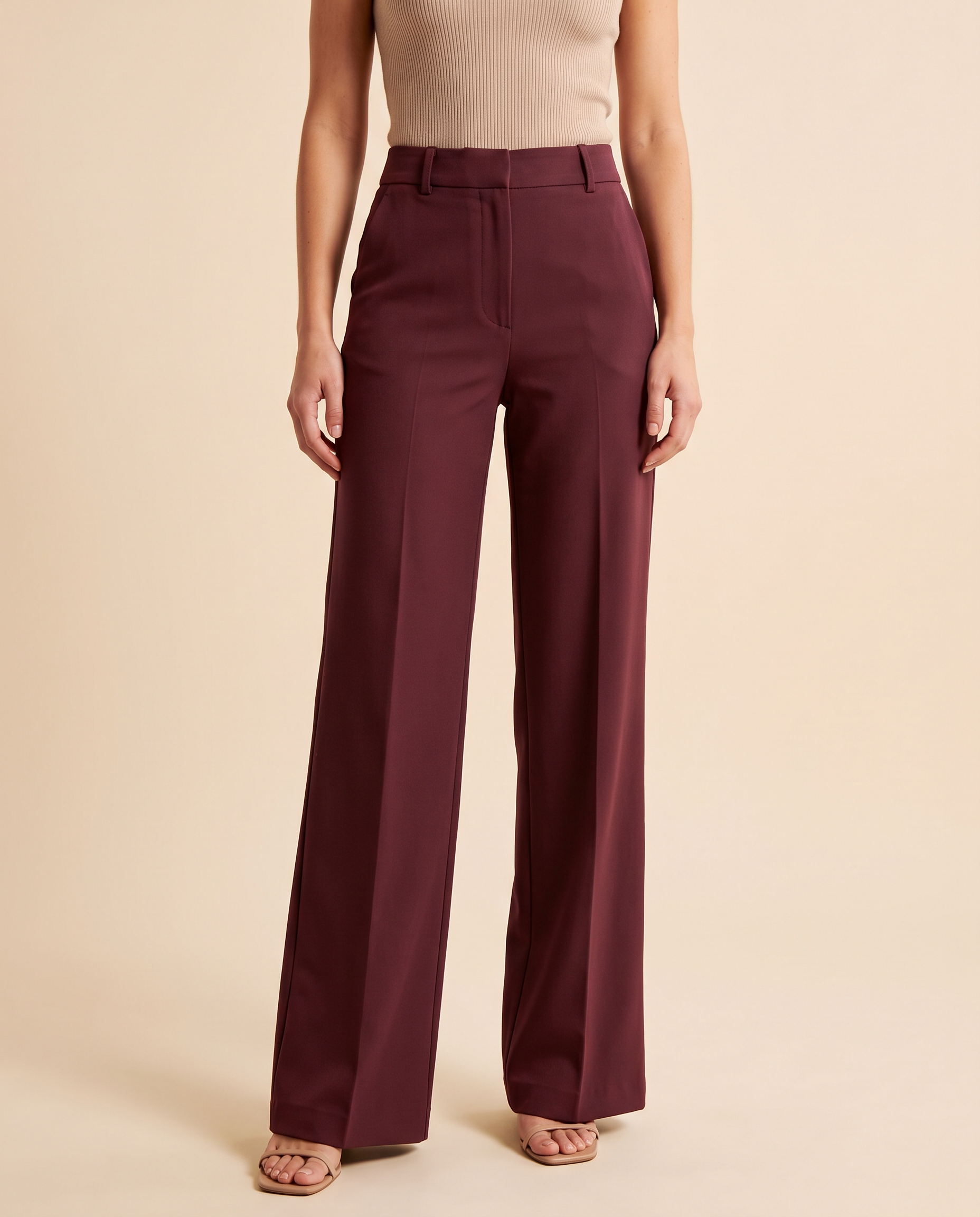 Tailored Straight-Cut Pants — product view