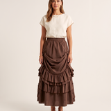 Tiered Ruffle Maxi Skirt with High Waist – primary product view
