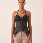 Printed Mesh Crop Top with Open Back – product detail view 5