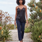 Asymmetric V Neck Lace Tank Top — life 2