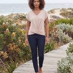 Relaxed Short Sleeve V Neck Blouse — lifestyle 2