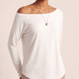 Off Shoulder Long Sleeve Top with Relaxed Fit – alternate product view