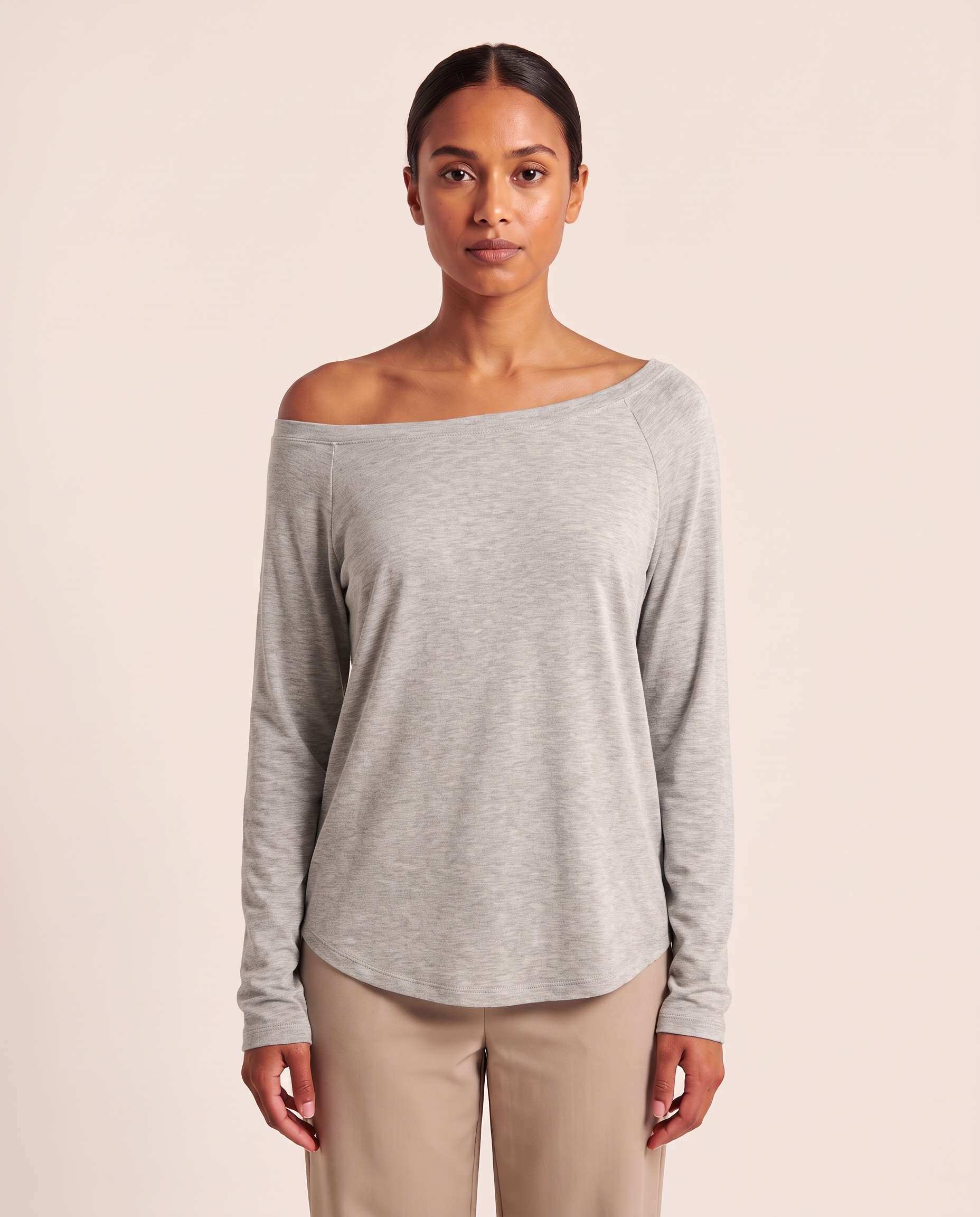 Off Shoulder Long Sleeve Top with Relaxed Fit – product detail view 3