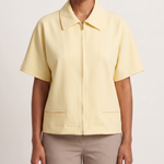 Cropped Varsity Jacket with Zip Front – alternate product view