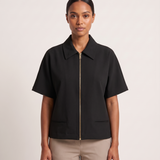 Cropped Varsity Jacket with Zip Front – product detail view 3