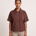 Cropped Varsity Jacket with Zip Front – product detail view 4