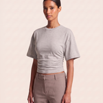 Relaxed Crop T Shirt with Crew Neck – primary product view