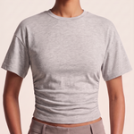 Relaxed Crop T Shirt with Crew Neck – alternate product view
