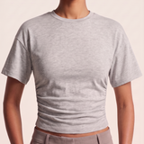 Relaxed Crop T Shirt with Crew Neck – alternate product view