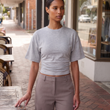 Relaxed Crop T Shirt with Crew Neck – product detail view 1