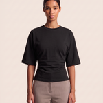 Relaxed Crop T Shirt with Crew Neck – product detail view 3