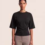 Relaxed Crop T Shirt with Crew Neck – product detail view 3