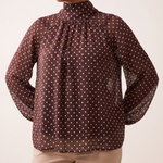 Polka Dot Blouse with High Neck and Long Sleeves – product detail view 1