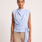 Sleeveless Satin Top with Side Tie – product detail view 4