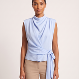 Sleeveless Satin Top with Side Tie – product detail view 4