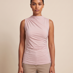 Ruched High Neck Tank Top with Pleated Body – product detail view 4