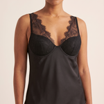 Lace Panel Cami Top with Deep V Neck – product detail view 1