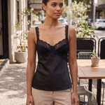 Lace Panel Cami Top with Deep V Neck – product detail view 2