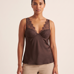 Lace Panel Cami Top with Deep V Neck – product detail view 3