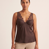 Lace Panel Cami Top with Deep V Neck – product detail view 3