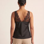 Lace Panel Cami Top with Deep V Neck – alternate product view