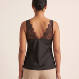Lace Panel Cami Top with Deep V Neck – alternate product view