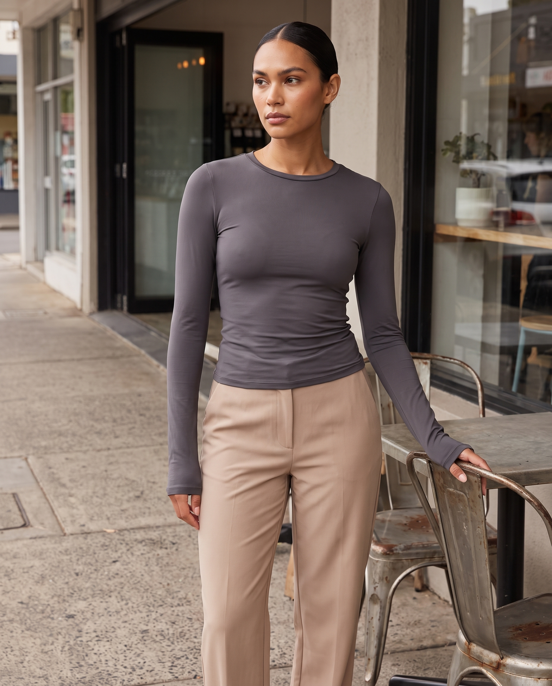 Long Sleeve Basic Top with Regular Fit – product detail view 1