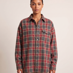 Checked Oversized Shirt with Button Front and Chest Pocket – product detail view 5