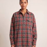 Checked Oversized Shirt with Button Front and Chest Pocket – product detail view 5