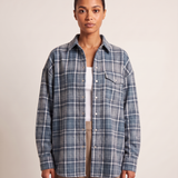 Checked Oversized Shirt with Button Front and Chest Pocket – product detail view 2