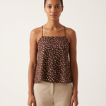 Polka Dot Chiffon Cami with Tie Back and Asymmetric Hem – primary product view