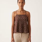 Polka Dot Chiffon Cami with Tie Back and Asymmetric Hem – primary product view