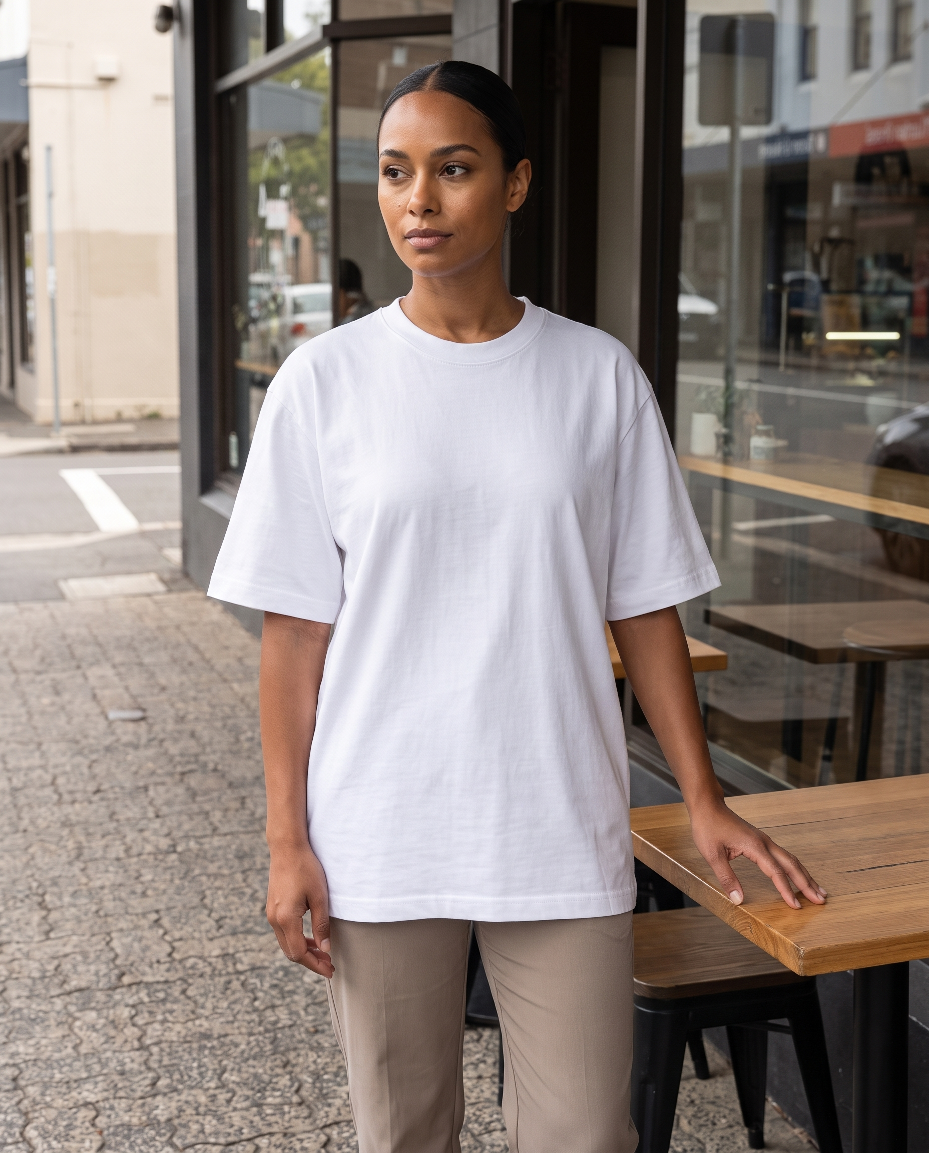 Oversized Drop Shoulder T Shirt with Relaxed Fit – product detail view 1