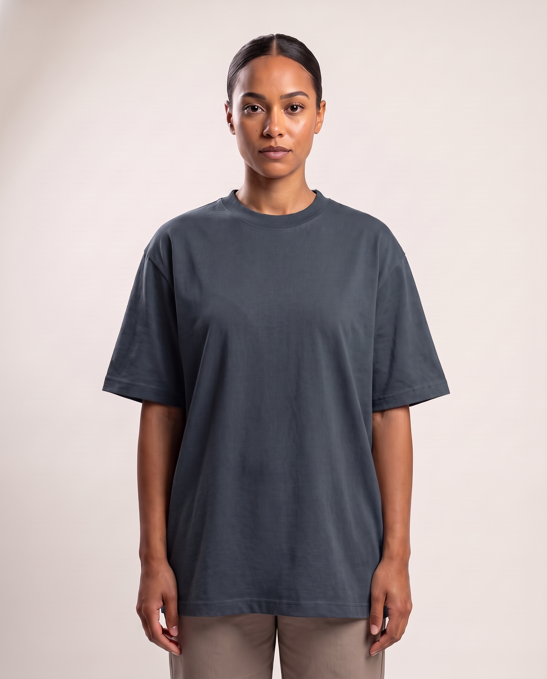 Oversized Drop Shoulder T Shirt with Relaxed Fit – product detail view 5