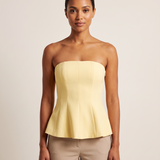 Ruffle Trim Bustier Top with Tube Neckline – primary product view