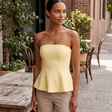 Ruffle Trim Bustier Top with Tube Neckline – product detail view 1