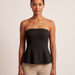 Ruffle Trim Bustier Top with Tube Neckline – product detail view 2