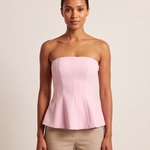 Ruffle Trim Bustier Top with Tube Neckline – product detail view 4