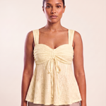 Sweetheart Neck Cami with Ruffle Trim and Drawstring – product detail view 3