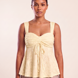 Sweetheart Neck Cami with Ruffle Trim and Drawstring – product detail view 3
