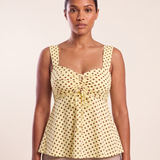 Sweetheart Neck Cami with Ruffle Trim and Drawstring – product detail view 5