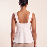 Sweetheart Neck Cami with Ruffle Trim and Drawstring – alternate product view