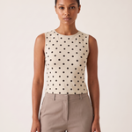 Polka Dot Crop Tank Top with Round Neck – primary product view