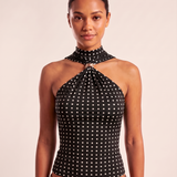 Halter Crop Top with Twist Front and Metal Ring – product detail view 4